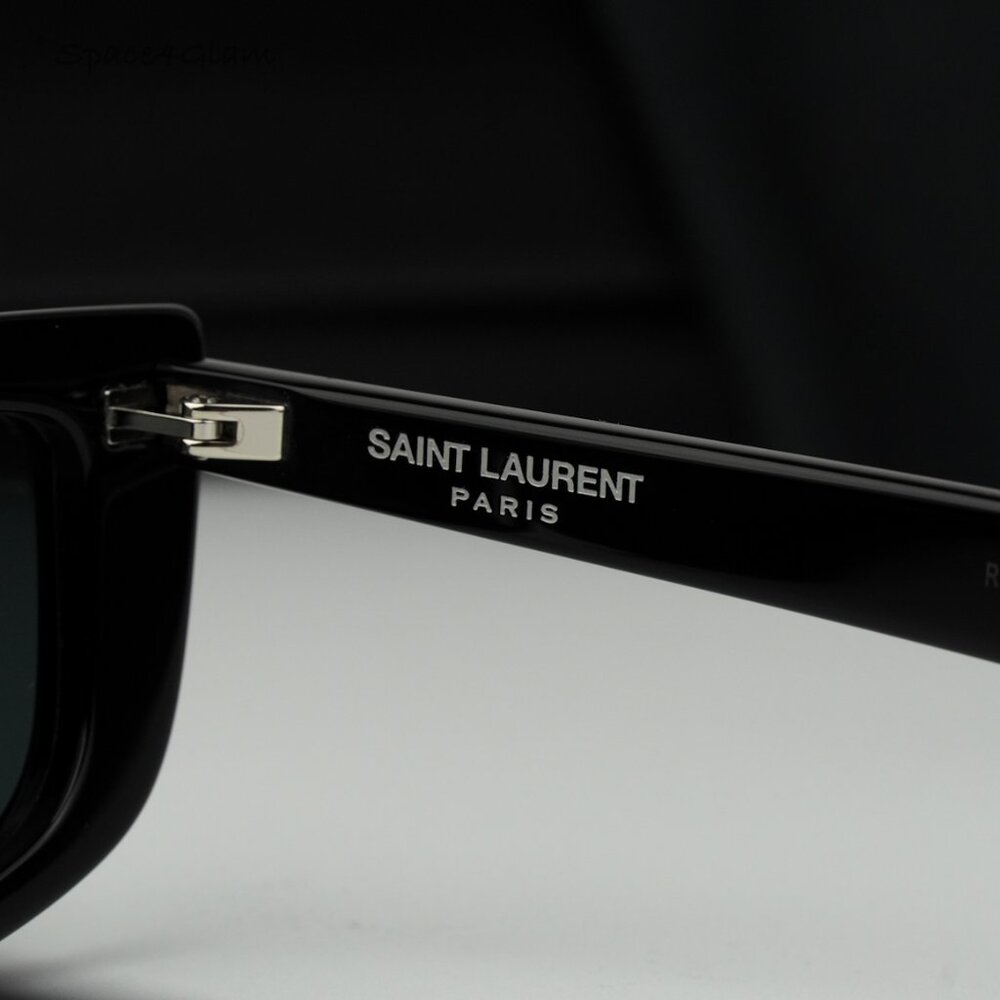 BRAND NEW Saint Laurent SL658 001 Black Rectangle Unisex Sunglasses - Picture 8 of 12